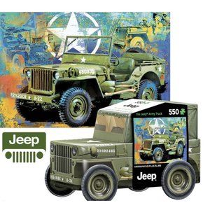Eurograpics Jeep Army Truck 550 pc Puzzle in Tin-1941 Willy’s MB Jeep-New In Box